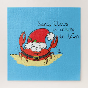 Crab Christmas Tropical Funny Jigsaw Puzzle