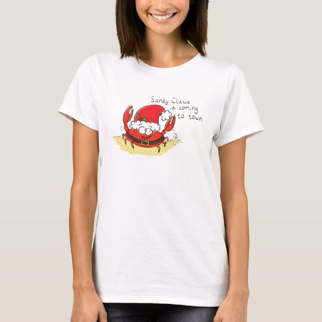 Crab Christmas Tropical Funny T-Shirt (Front)