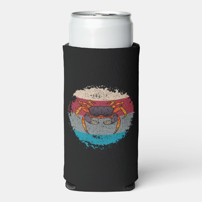 Crab Crabbing Retro Seltzer Can Cooler (Seltzer Front)