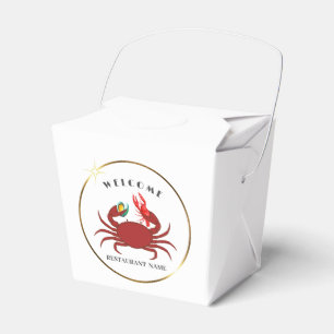 crab crawfish clam seafood welcome restaurant logo favour box