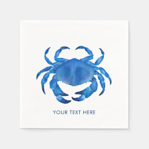 Crab Crustacean Ocean Beach Theme Napkin