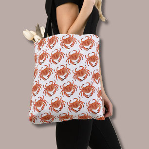 Crab Crustacean Seaside Pattern Tote Bag