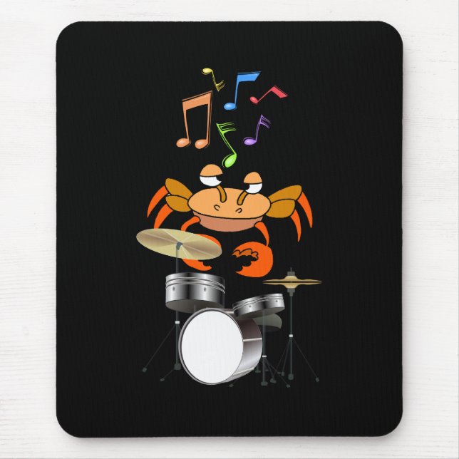 Crab Dreams of Playing The Drums in Rock Band Mouse Mat (Front)