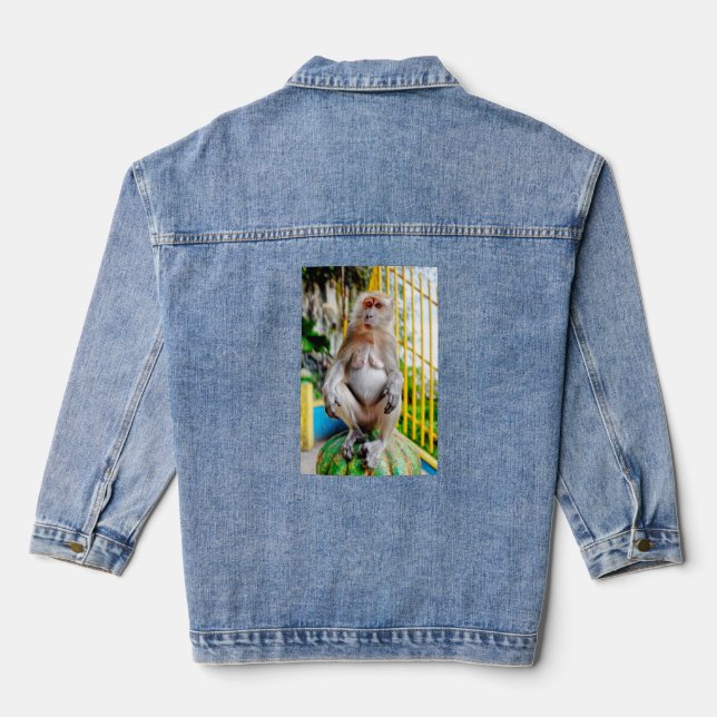 Crab-eating macaque denim jacket (Back)