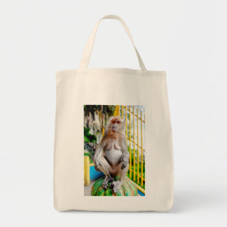 Crab-eating macaque tote bag