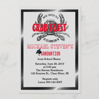 Crab Feast Boil Graduation Any Celebration Party Invitation