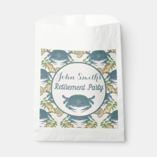 Crab Feast-Watercolor Blue Crabs, Retirement Favour Bags