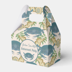 Crab Feast-Watercolor Blue Crabs, Retirement Favour Box