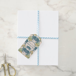 Crab Feast-Watercolor Blue Crabs, Retirement Gift Tags