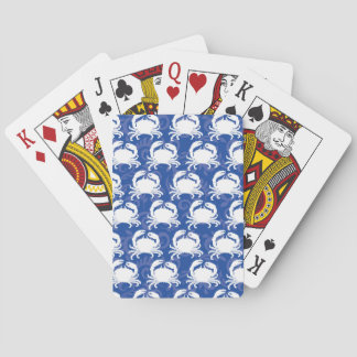 Crab Fest on blue Playing Cards