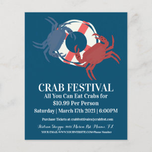 Crab Festival Crab  Restaurant Fundraiser Opening Flyer