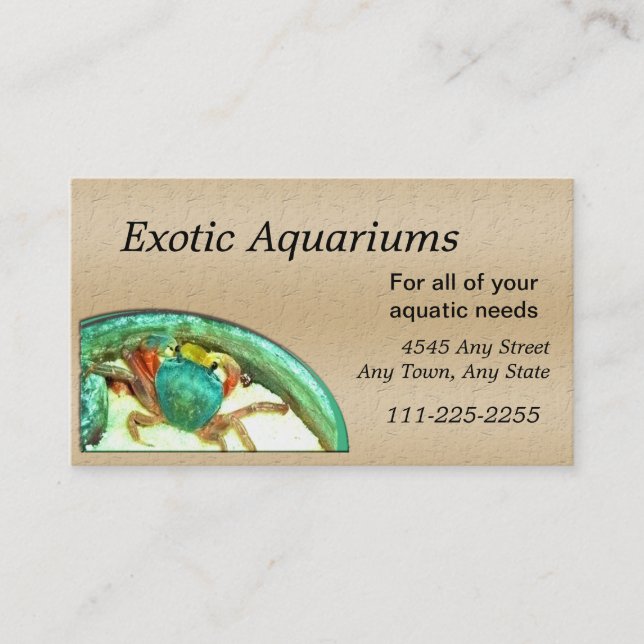 Crab Fish or Aquarium Business Card (Front)