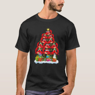 Crab Fish Xmas Tree Lighting Santa Crab Christmas T-Shirt