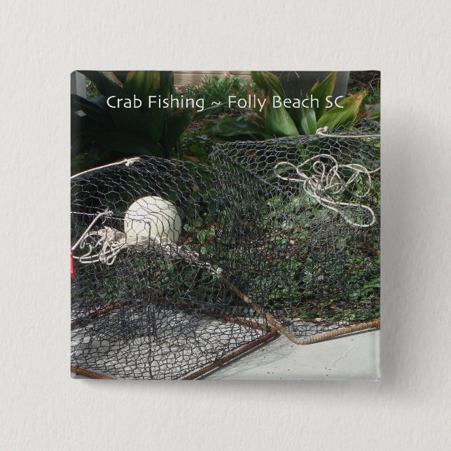 Crab Fishing 15 Cm Square Badge (Front)