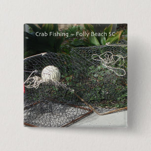 Crab Fishing 15 Cm Square Badge