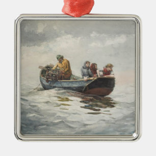 Crab Fishing (by Winslow Homer) Metal Tree Decoration