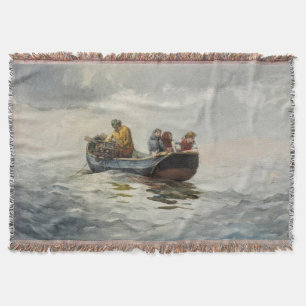 Crab Fishing Winslow Homer 1883 Throw Blanket