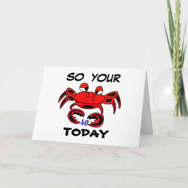 Crab Happy 40th Birthday Card (Front)