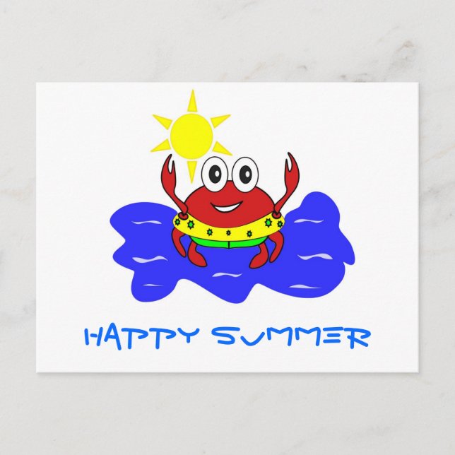 crab happy summer Postcard (Front)