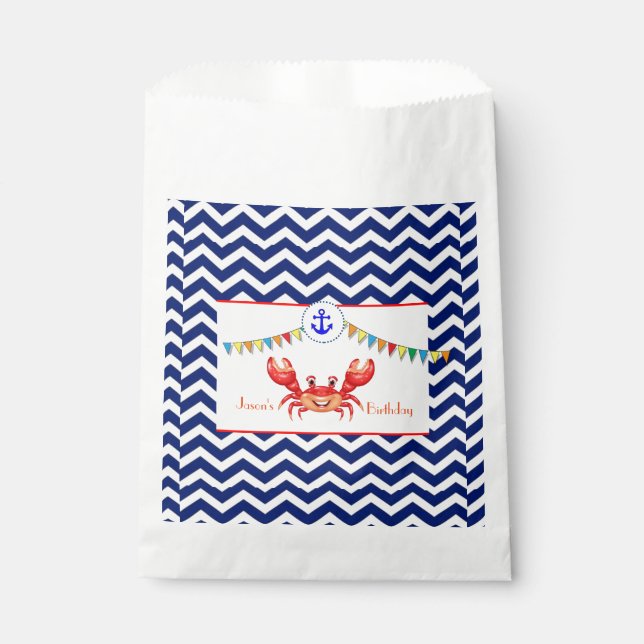 Crab illustration favour bags (Front)
