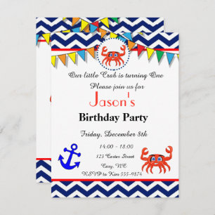 Crab illustration invitation