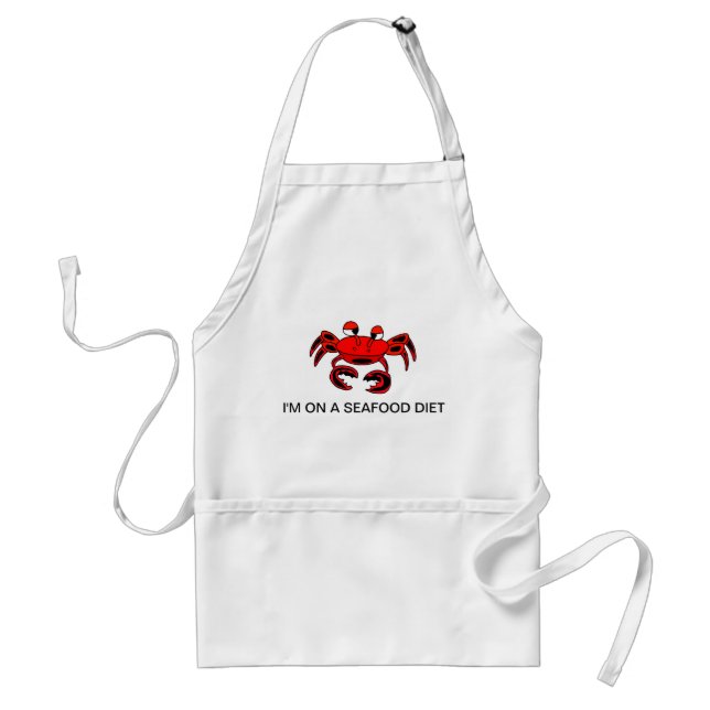 Crab I'm On A Seafood Diet Apron (Front)