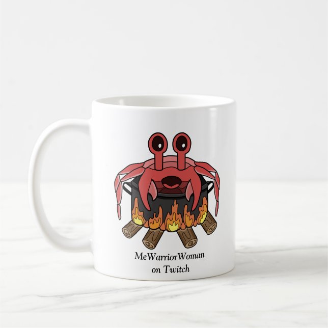 Crab in Pot,  MeWarriorWoman on Twitch Coffee Mug (Left)