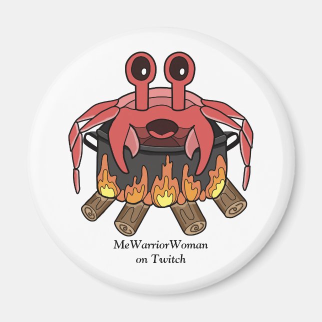 Crab in Pot,  MeWarriorWoman on Twitch Magnet (Front)