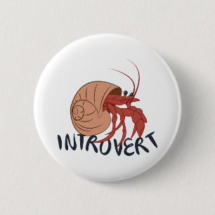Crab Introvert 6 Cm Round Badge