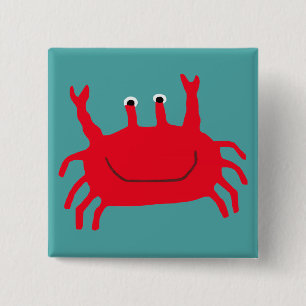 Crab Island 15 Cm Square Badge
