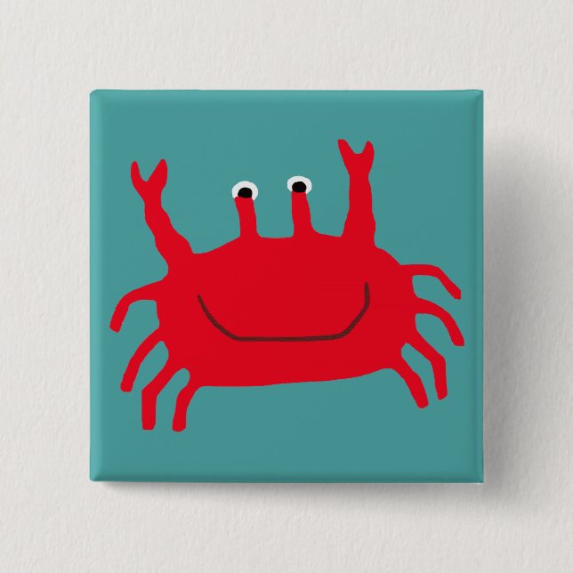 Crab Island 15 Cm Square Badge (Front)