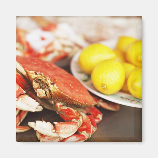 Crab & Lemons Kitchen Magnet (Front)