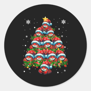 Crab Lighting Xmas Holiday Santa Crab Christmas Tr Classic Round Sticker