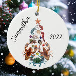 Crab Lobster Christmas Tree Crustacean  Ceramic Tree Decoration<br><div class="desc">This design may be personalized by choosing the Edit Design option. You may also transfer onto other items. Contact me at colorflowcreations@gmail.com or use the chat option at the top of the page if you wish to have this design on another product or need assistance with this design. See more...</div>