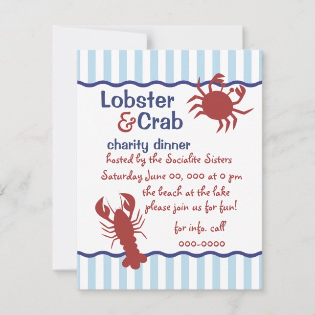 Crab & Lobster! Invitation (Front)