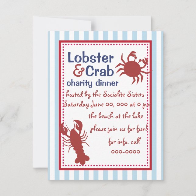 Crab & Lobster! Invitation (Front)