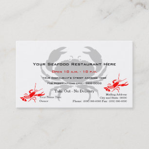 Crab Logo Seafood Restaurant Business Card