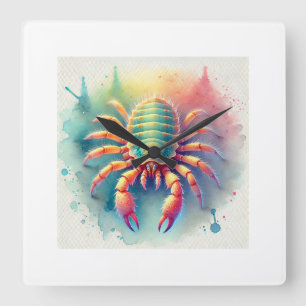 Crab louse 220924AREF118 - Watercolor Square Wall Clock