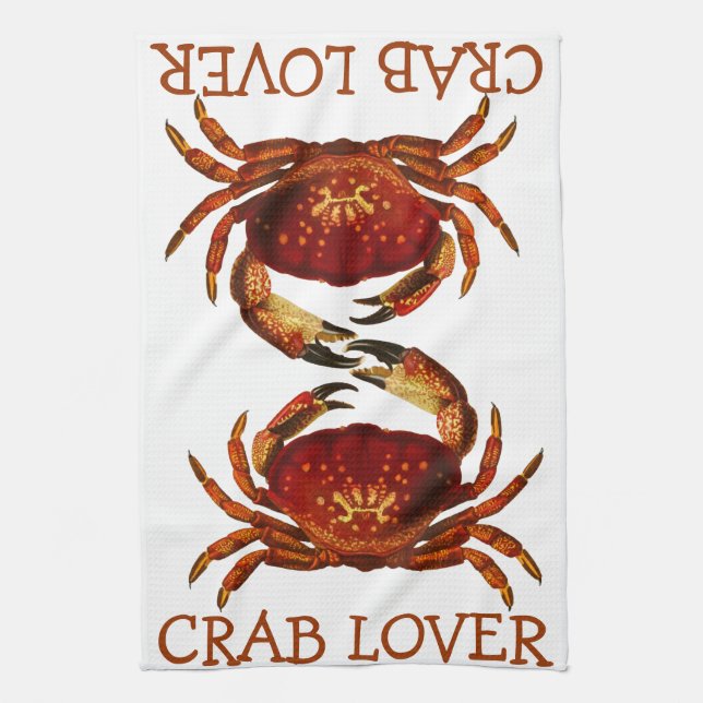 Crab Lover Tea Towel (Vertical)