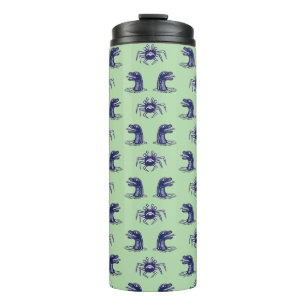 Crab monster and water dragon pattern thermal tumbler