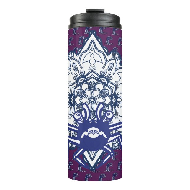 Crab monster pattern thermal tumbler (Front)