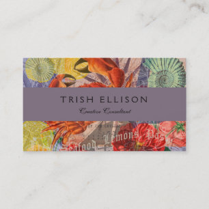 Crab Nautical Beach Seafood Art Business Card