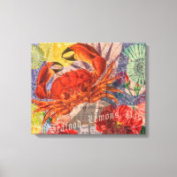 Crab Nautical Beach Seafood Art