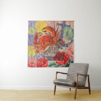 Crab Nautical Beach Seafood Art