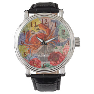 Crab Nautical Beach Seafood Art Watch