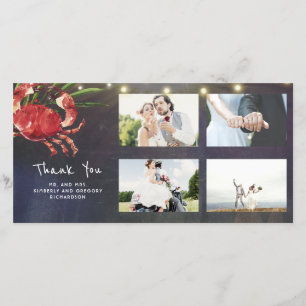 Crab Nautical Beach Wedding Thank You Wedding Card