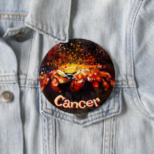 Crab Nautical Coastal Beach Cancer Personalised 10 Cm Round Badge