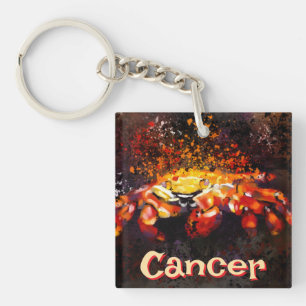 Crab Nautical Coastal Beach Cancer Personalised Key Ring