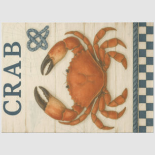 Crab Nautical Coastal Decoupage Tissue New England Paper