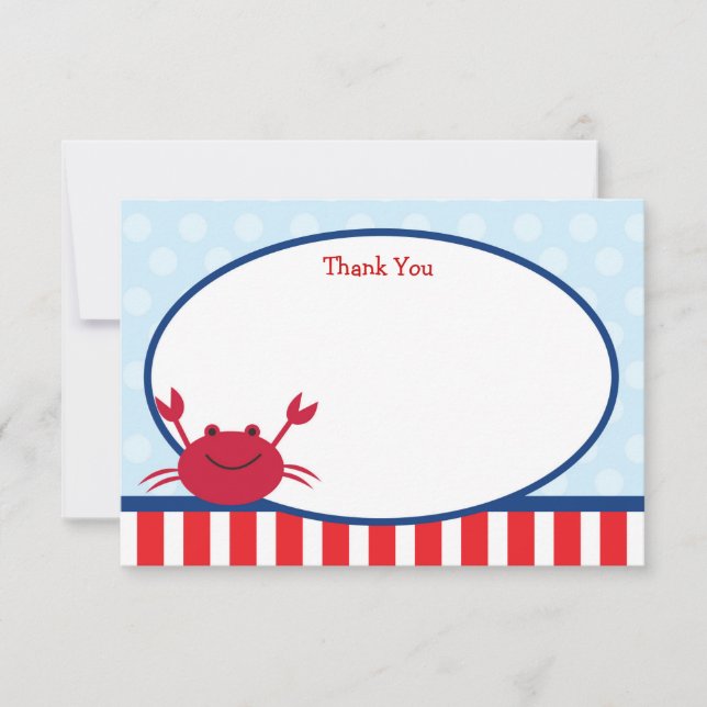 Crab Nautical Thank You Notes (Front)
